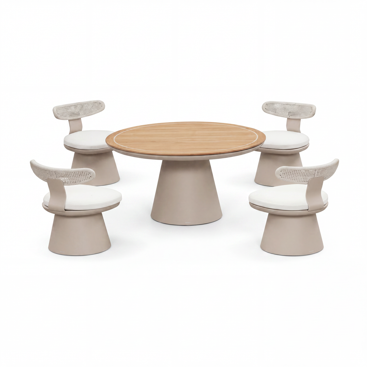 Conjunto Mesa de Jantar Redonda Calla 5 Peças - Claudio Bellini