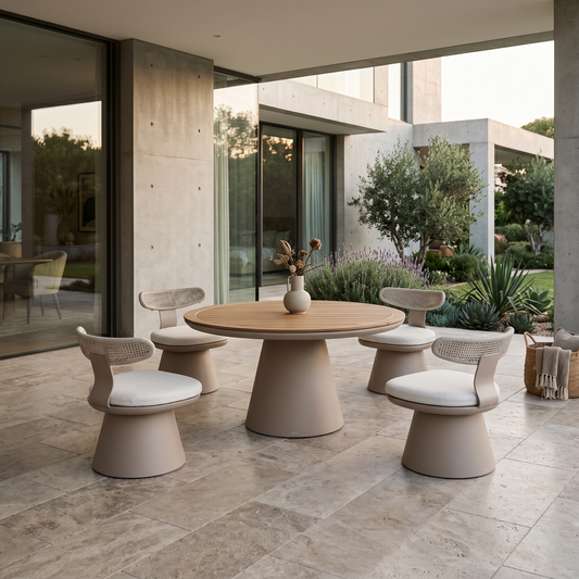 Conjunto Mesa de Jantar Redonda Calla 5 Peças - Claudio Bellini